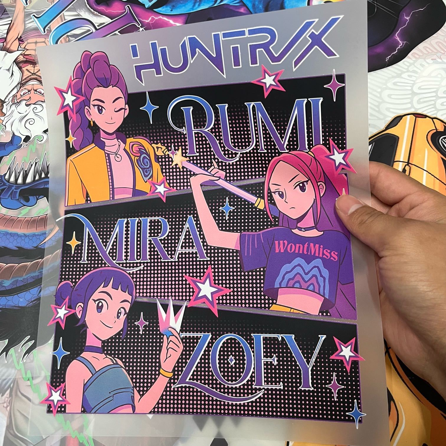 Kpop Demon Hunters Rumi Mira Zoey Custom Size Dtf Heat Transfer ...