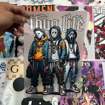 Machine Washable High Stretch Customizable Designs DTF Heat Transfers and Custom DTF Transfers