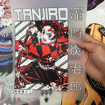 Demon Slayer Tanjiro Custom Vinyl Sticker – Heat Press for DTF Transfers on T Shirts & Hoodies
