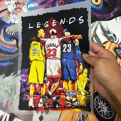 Legends Of The Hardwood – Michael Jordan Kobe Bryant LeBron James DTF Transfer, Waterproof Custom Vinyl Iron On Stickers For T Shirts