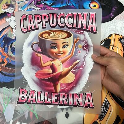 Ballerina Cappuccina Epiconi Dtf Transfer – Ready To Press Custom Heat Press Sticker, Wholesale Design For T Shirt Fabric