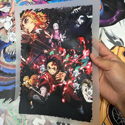 Demon Slayer Anime Poster Art Wall Dtf Stickers – Custom Transfers Ready To Press, Durable Waterproof High Quality Washable Soft Heat Stickers For Tshirts Bags