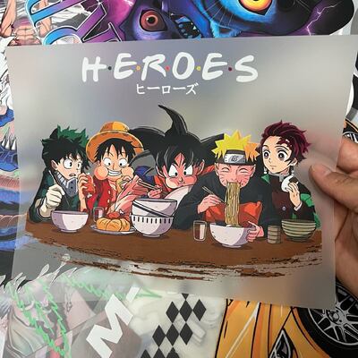 Anime Mixed Heroes Custom DTF Heat Transfer Sticker - Machine Washable High Stretch Vinyl Film with Customizable Designs