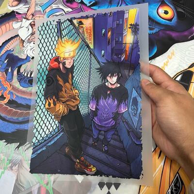 Naruto And Sasuke Custom DTF Heat Transfer Sticker - Machine Washable High Stretch Vinyl Film DTF Print
