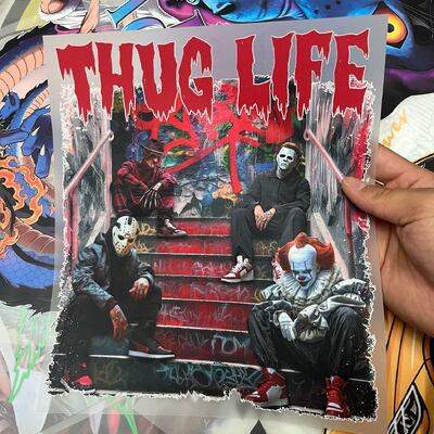 Thug Life Halloween Designs Factory High Quality DTF Gang Sheets – Pattern Logo Transfer Stickers, Plastisol Heat Transfer Custom Labels For Apparel