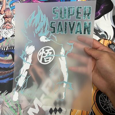 Custom SUPER SAIYAN Design DTF Heat Transfer Stickers Ready To Press Wholesale Bulk Heat Press Printing For Apparel Fast Shipping