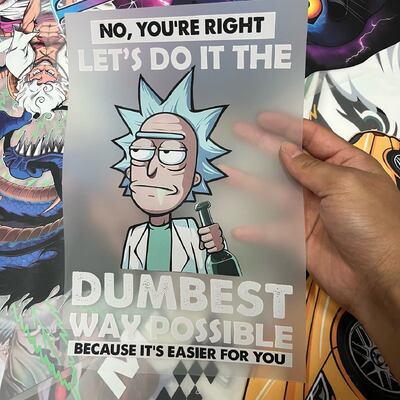 Wholesale Custom Rick Sanchez Design DTF Stickers Ready To Press Heat Transfer Printing For T Shirts Clothing Fast Worldwide Shipping