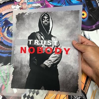 Custom Tupac Shakur TRUST NOBODY Design DTF Transfer Stickers Wholesale Ready To Press Heat Press Printing For T Shirts Clothing Apparel Bulk Order Discount