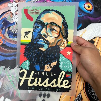Wholesale Custom Nipsey Hussle Design DTF Heat Transfer Stickers Ready To Press For T Shirts Clothing Apparel Heat Press Printing Fast Shipping