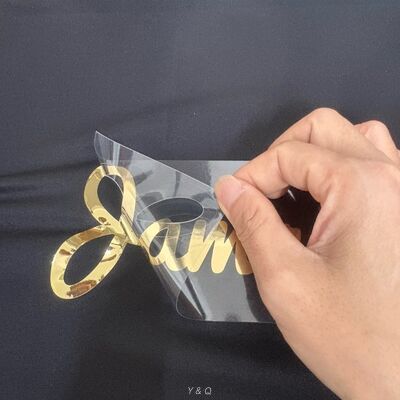 Custom Metallic Soft Heat Transfer Logo - Low MOQ Foil Iron-On Label for Hats Apparel Sportswear
