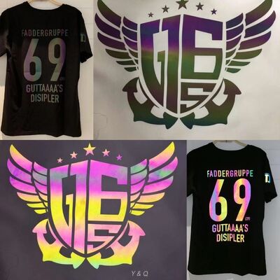 Big Size 31 inch  Rainbow Reflective Brightness Clothing Logos