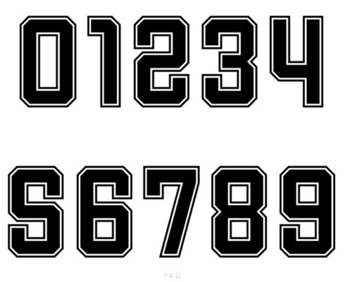 Stock Screen Printed Numbers and Letters | Press Numbers for Jersey ...